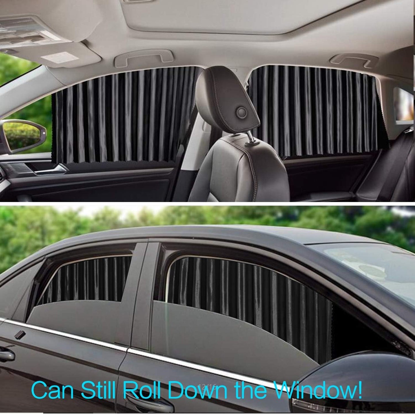 4 Pack Slidable Magnetic Car Side Window Sun Shade Curtain