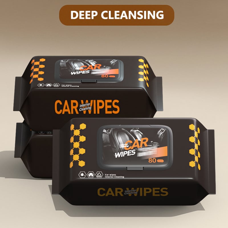 Car interior cleaning and polishing wipes (PACK OF 80)