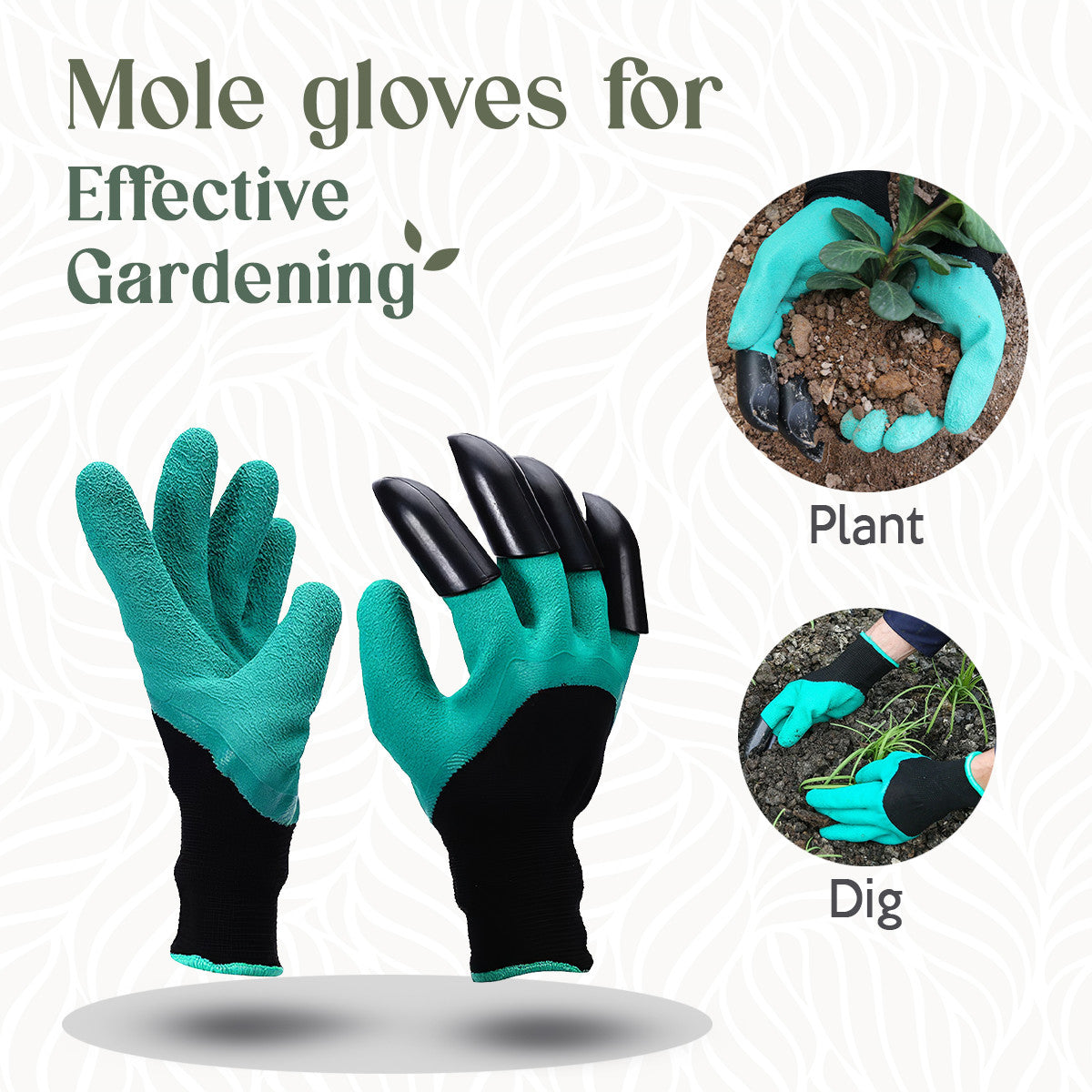 Digging Planting Waterproof Garden Gloves With Claws (1 Pair )