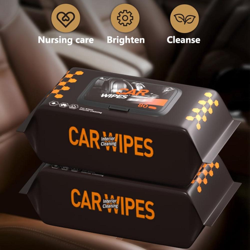 Car interior cleaning and polishing wipes (PACK OF 80)